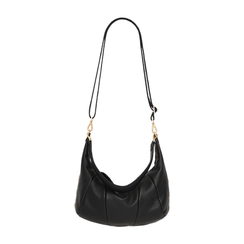 Hammitt Morgan Roomy Leather Crossbody Black/Brushed Gold Red Zip image thumbnail