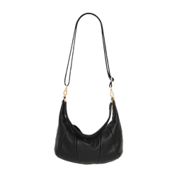 Image of Hammitt Morgan Roomy Leather Crossbody Black/Brushed Gold Red Zip