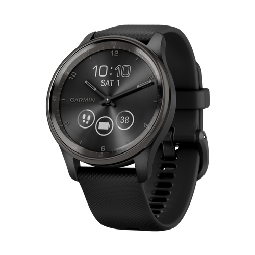 Garmin Vivomove Trend Hybrid Smartwatch Slate/Black Silicone image thumbnail