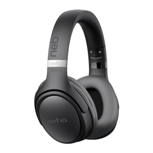 Veho ZB-4 NEB Wireless Headphones with Mic, Black/Grey image thumbnail