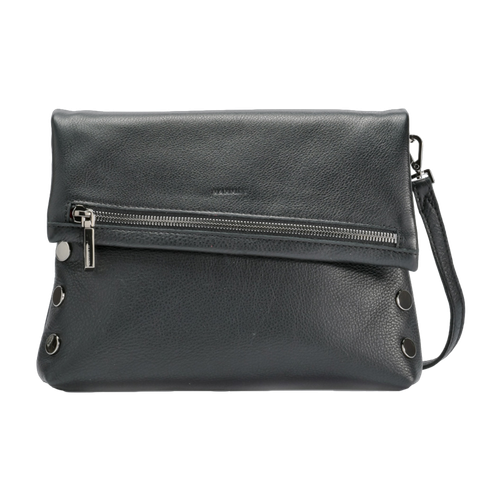 Hammitt VIP Med Zippered Leather Crossbody Clutch, Black/Gunmetal image thumbnail