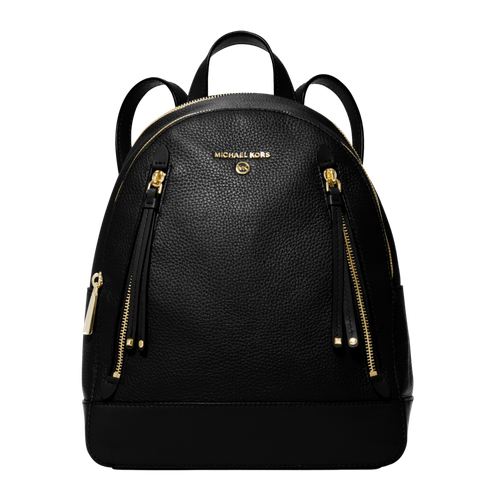Michael Kors Brooklyn Medium Pebbled Leather Backpack, Black image thumbnail