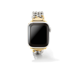 Image of Kendra Scott Whitley Double Chain Watch Band, Two-Tone Stainless Steel, Size; Medium/Large