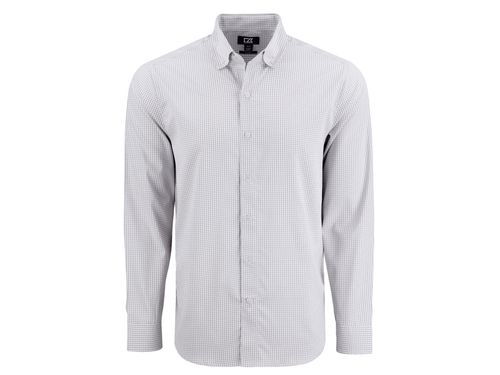 Cutter & Buck Skyline Epic Confidence Recycled Gingham Mens Long Sleeve Dress Shirt image thumbnail