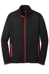 Image of Sport-Tek Sport-Wick Stretch Contrast Full-Zip Jacket. ST853