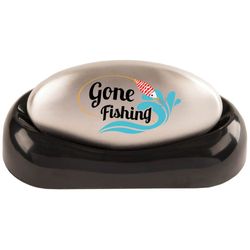 Image of Stainless Steel Soap w/ Gone Fishing Full Color Message and