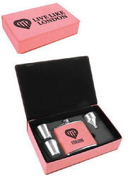 Image of Stainless Steel Agglomerated Cork Flask Gift Set