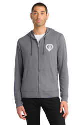 Image of District® Young Mens Jersey Full-Zip Hoodie. DT1100