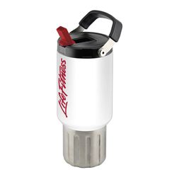 Image of Life Fitness 30 oz. Flip to Sip Sport Bottle White/ Red