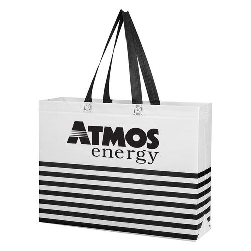 Non-Woven Horizontal Stripe Tote image thumbnail