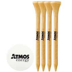 Image of 4 Wood Tees Pack with Ball Marker - Pack of 10