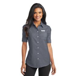 Image of Port Authority Ladies Short Sleeve SuperPro Oxford Shirt