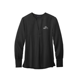 Image of Brooks Brothers Women's Open-Neck Satin Blouse