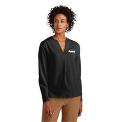 Image of Brooks Brothers Women's Open-Neck Satin Blouse
