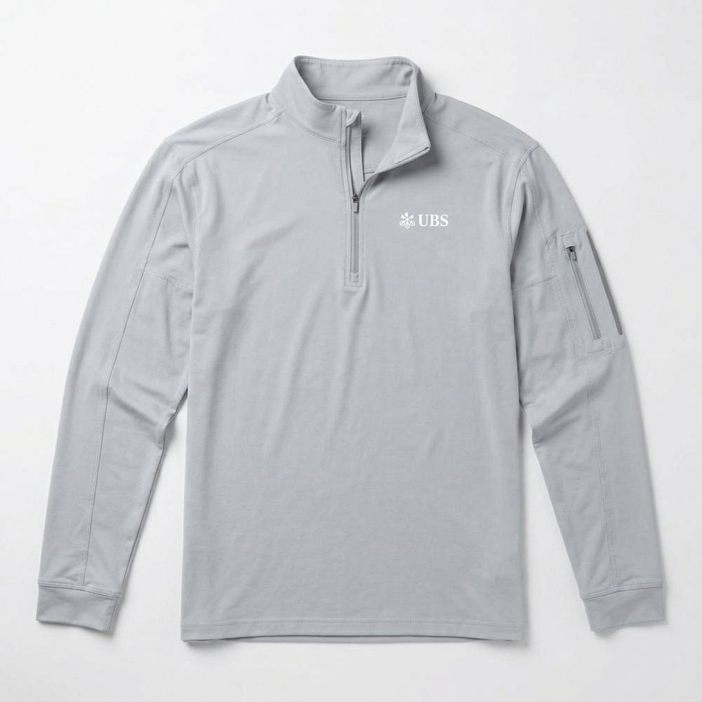 BloqUV performance zip top (PWM logo) - men's soft gray primary image