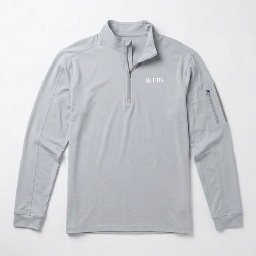 BloqUV performance zip top (PWM logo) - men's soft gray image thumbnail