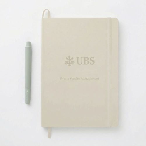 Soft bound notebook with sustainable pen (PWM logo) image thumbnail