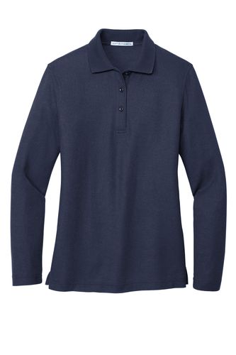 LADIES' BLENDED SILK TOUCH LONG-SLEEVE POLO image thumbnail