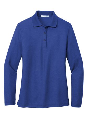 LADIES' BLENDED SILK TOUCH LONG-SLEEVE POLO image thumbnail