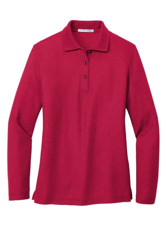 LADIES' BLENDED SILK TOUCH LONG-SLEEVE POLO image thumbnail