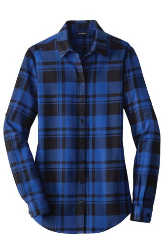 LADIES' LONG SLEEVE PLAID FLANNEL SHIRT image thumbnail