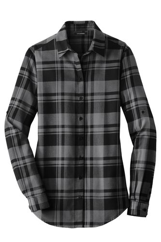 LADIES' LONG SLEEVE PLAID FLANNEL SHIRT image thumbnail