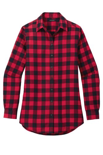 LADIES' LONG SLEEVE PLAID FLANNEL SHIRT image thumbnail