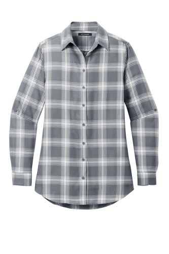 LADIES' LONG SLEEVE PLAID FLANNEL SHIRT image thumbnail