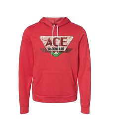 Image of ACE Vintage Line Red Hooded Sweatshirt V5900