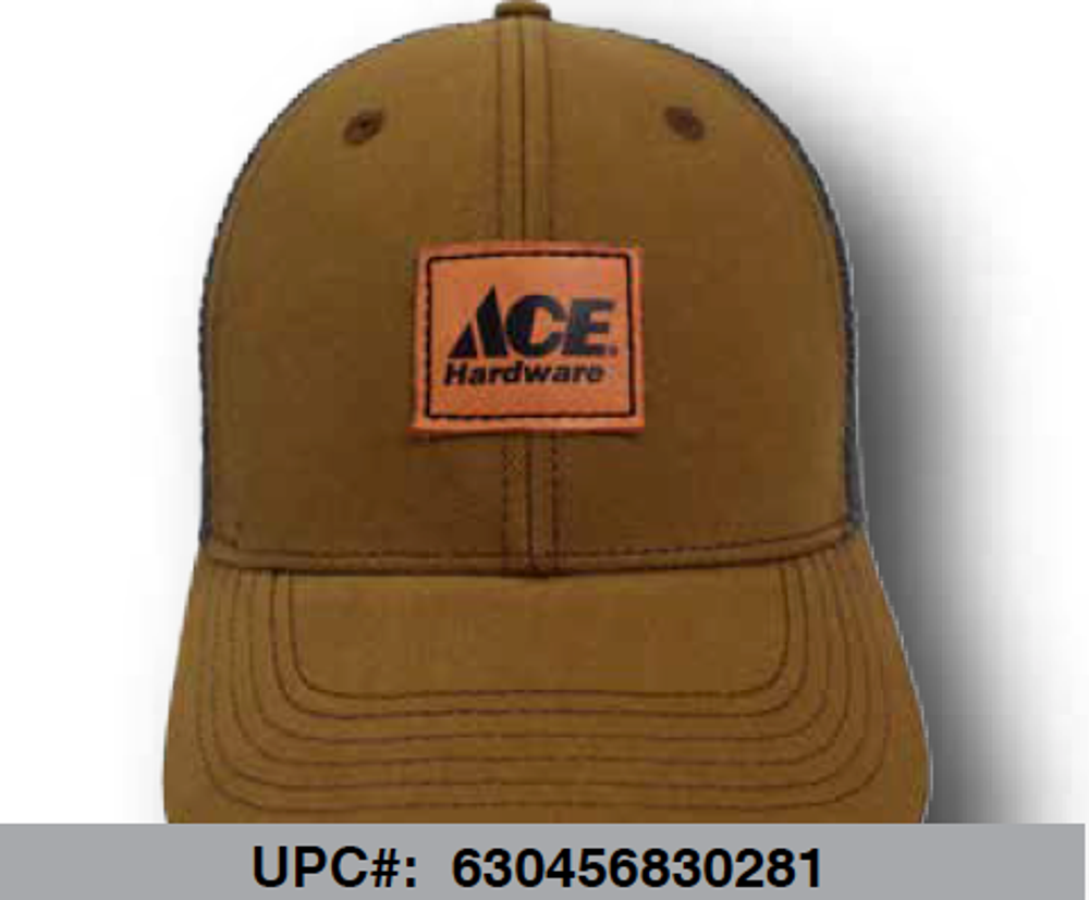 ACE Brown Leather Patch Hat primary image