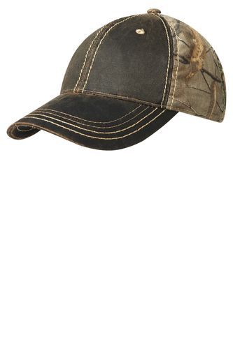FAUX OILED LEATHER CAMO CAP image thumbnail