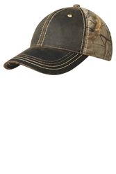 Image of FAUX OILED LEATHER CAMO CAP