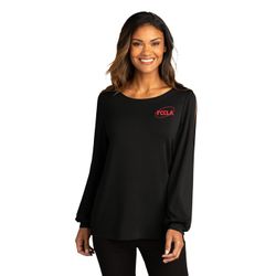 Image of Ladies Knit Jewel Neck Top