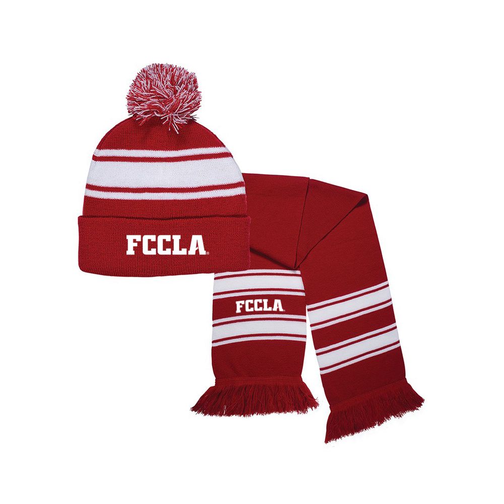 Hat Scarf Knit Striped Comfy Combo primary image