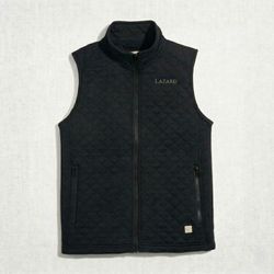 Image of Marine Layer Corbet Full Zip Vest - Men's Black - LAM Logo