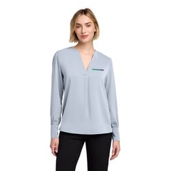 Image of Brooks Brothers Women's Open-Neck Satin Blouse