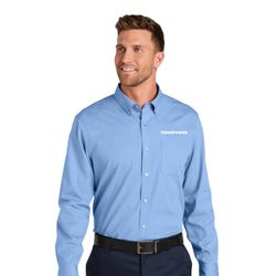 Image of Port Authority L/S Buttondown Shirt with White logo