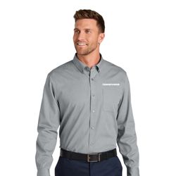 Image of Port Authority L/S Buttondown Shirt with White logo