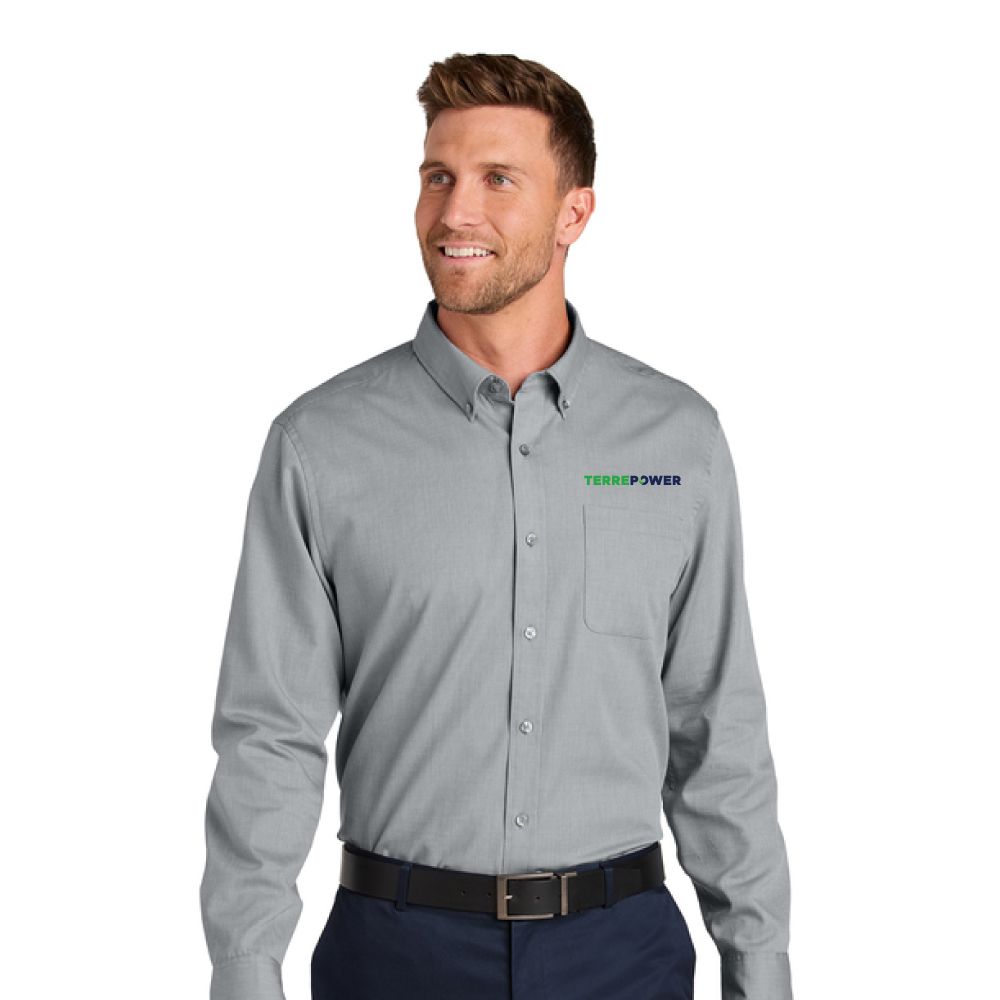 Port Authority L/S Buttondown Shirt with Colored logo primary image