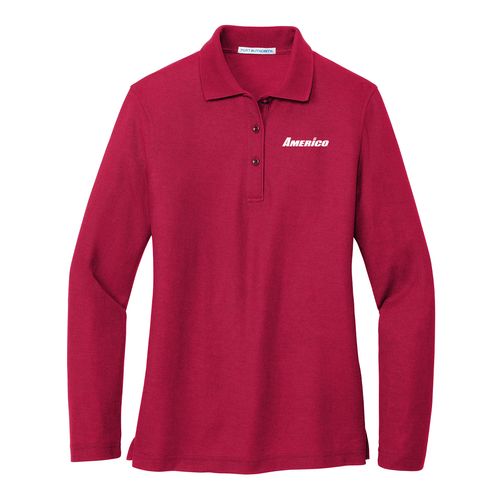Women's Port Authority® Silk Touch™ Long Sleeve Polo Shirt image thumbnail