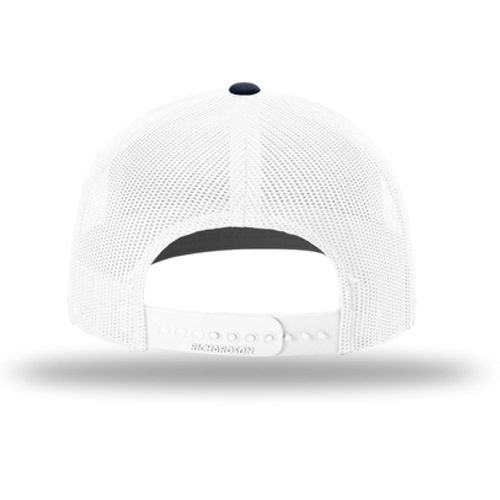 Richardson Mesh Back Snapback Trucker Cap - NAVY/WHITE image thumbnail