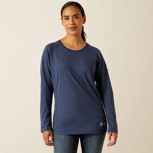 Ariat Women's FR Stretch Logo Flame-Resistant T-shirt Navy Heather image thumbnail Ariat Women's FR Stretch Logo Flame-Resistant T-shirt Navy Heather image thumbnail