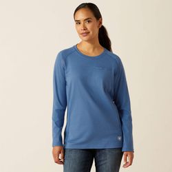 Image of Ariat Women's FR Stretch Logo Flame-Resistant T-shirt  Medium Blue