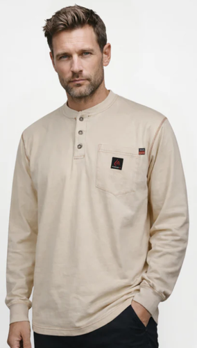 Forge Fr Men's Light Weight Black Contrast Stitch Henley image thumbnail