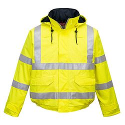 Image of Bizflame Rain Hi-Vis Antistatic Insulated FR Bomber Jacket