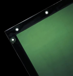 Image of Transparent Welding Curtain – Green – 6' x 4'
