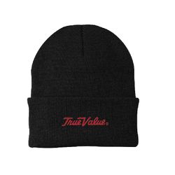 Image of True Value Embroidered Knit Beanie - Black
