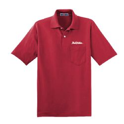 Image of 50/50 Blend Pocket Polo - Red