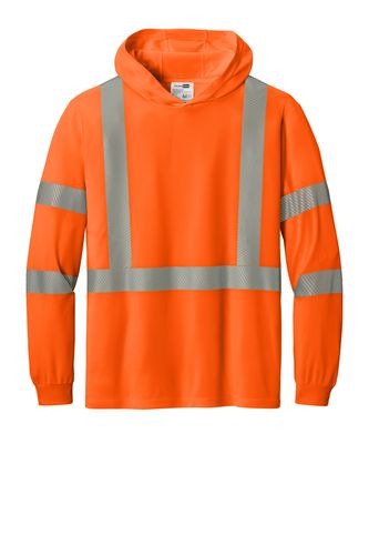 CornerStone ANSI 107 Class 3 Long Sleeve Segmented Tape Hooded Tee CS208 image thumbnail