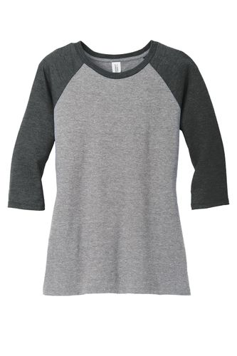 District Women's Perfect Tri 3/4-Sleeve Raglan. DM136L image thumbnail